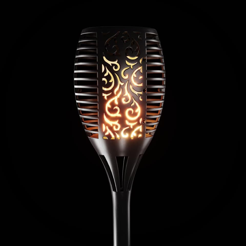 TrueFlame USB Solar Torch Light With Flickering Flame view 1
