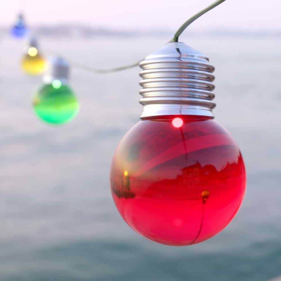 Elan Multicoloured Solar Festoon Lights - 20 LEDs view 1