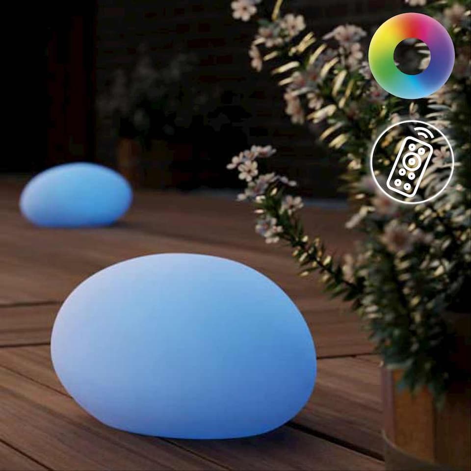 Shimmer Solar Glow Stone Pebble Mood Light view 1